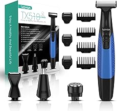 VOYOR Electric Shaver Waterproof All-in-One Men's Professional Hair Clipper 11 Accessories Included, Men's Beard Trimmer Wet/Dry Rechargeable Blue/Grey TX510