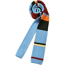 Knitted Tie Necktie Colorful Striped Pattern Sport Casual Tie Narrow Necktie for Business and Casual Wear