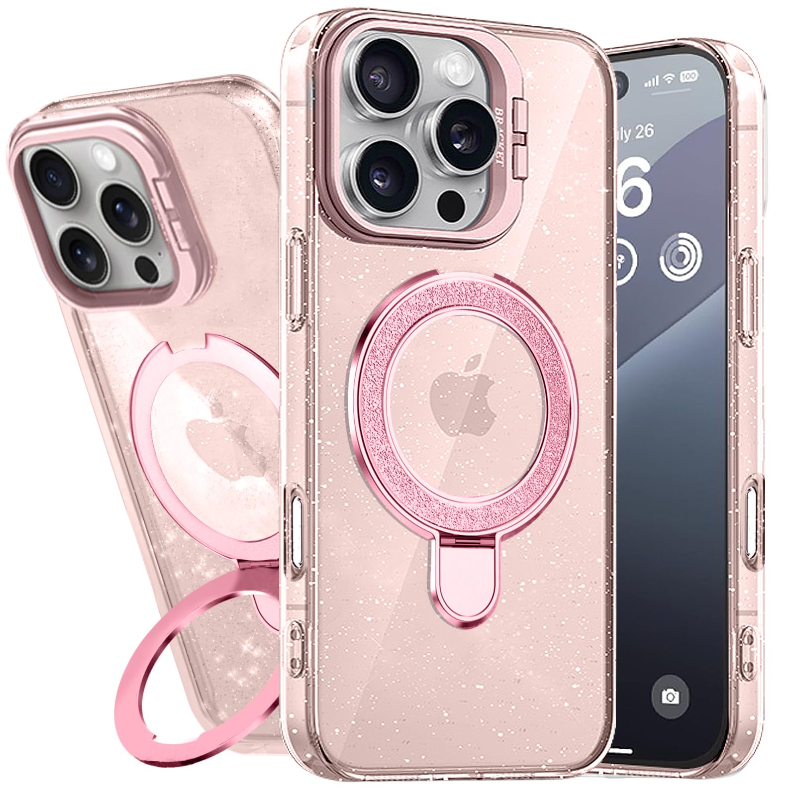 Amazon.co.jp: iPhone 16 Pro 用 ケース リング キラキラ クリア [TPU+