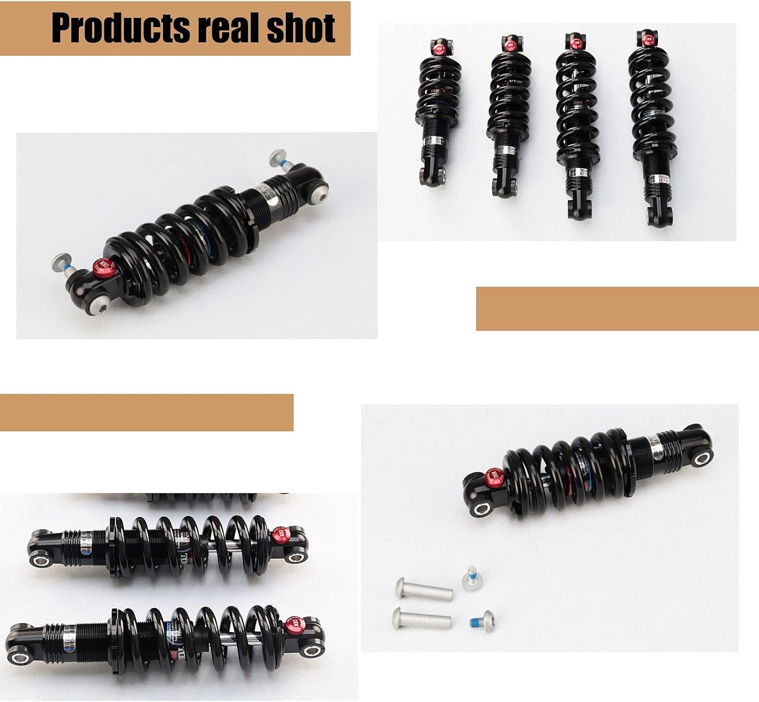 MTB Bicycle Coil Spring Rear Shock Absorber Rear Biliary Spring Shock Suspensions 125mm/165mm 150-1000lbs Damping Adjustable-Black (Color : 1000lbs, Size : 150mm)