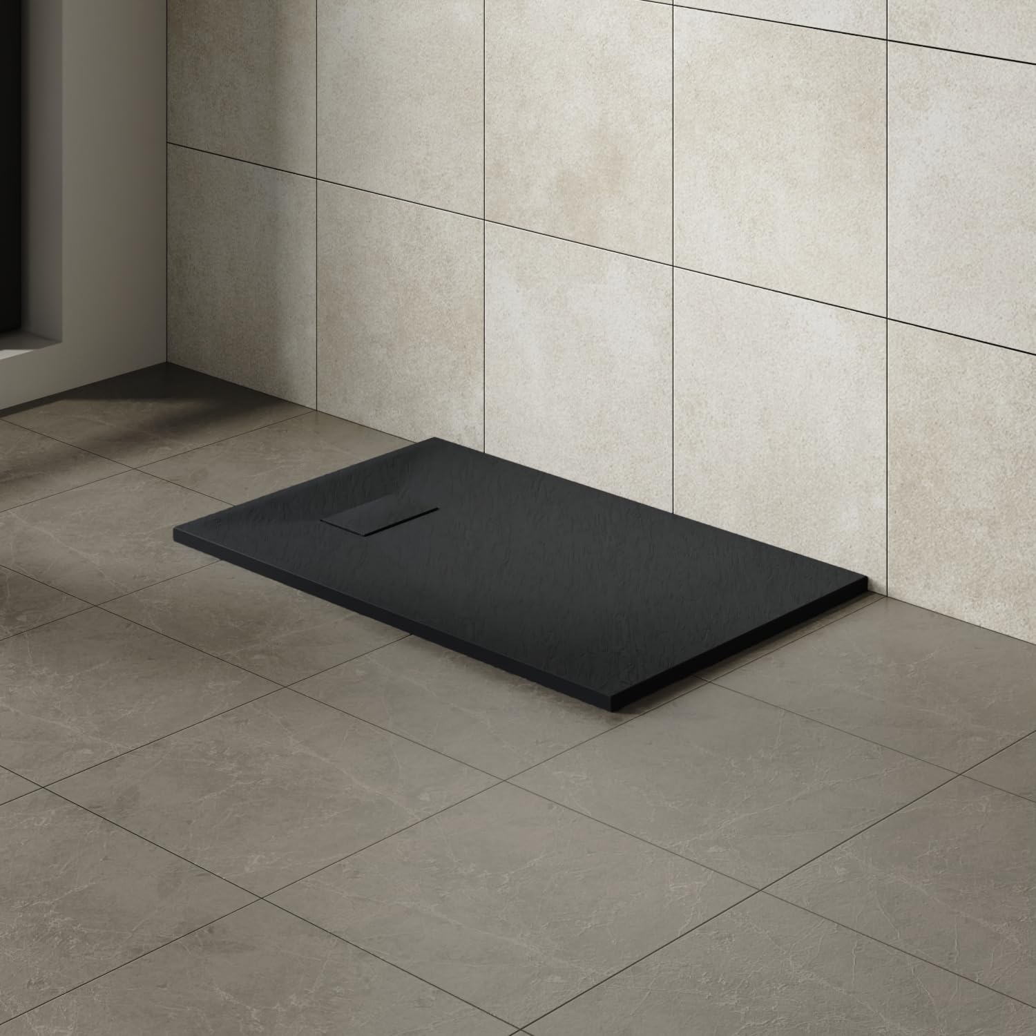 Aquariss SMC Rectangular 1200x700mm Shower Enclosure Base Tray Black