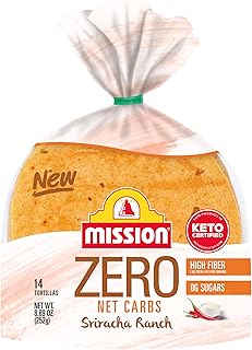 Mission Zero Net Carbs Sriracha Ranch Flour Tortillas, Street Tacos Size, 14 Count