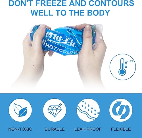Miniatura 3 de Paquetes de hielo flexibles y suaves para lesiones, compresas frías reutilizables, compresas frías y calientes para dolor articular y muscular,