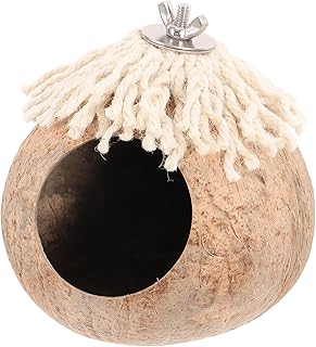 BCOATH Casca De Coco Ninho De Pássaro Ao Ar Livre Gaiola De Pássaro Brinquedos Para Animais De Estimação Ninho De Criação De Pássaros Ornamento De Ninho De Pássaros Casca De Coco Casa De