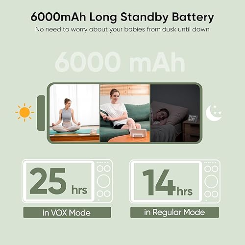 Miniatura 3 de bonoch Monitor de bebé MegaView con cámara y audio, 7 pulgadas 720P HD Video Baby Monitor sin WiFi, batería de 6000 mAh, modo VOX, visión nocturna