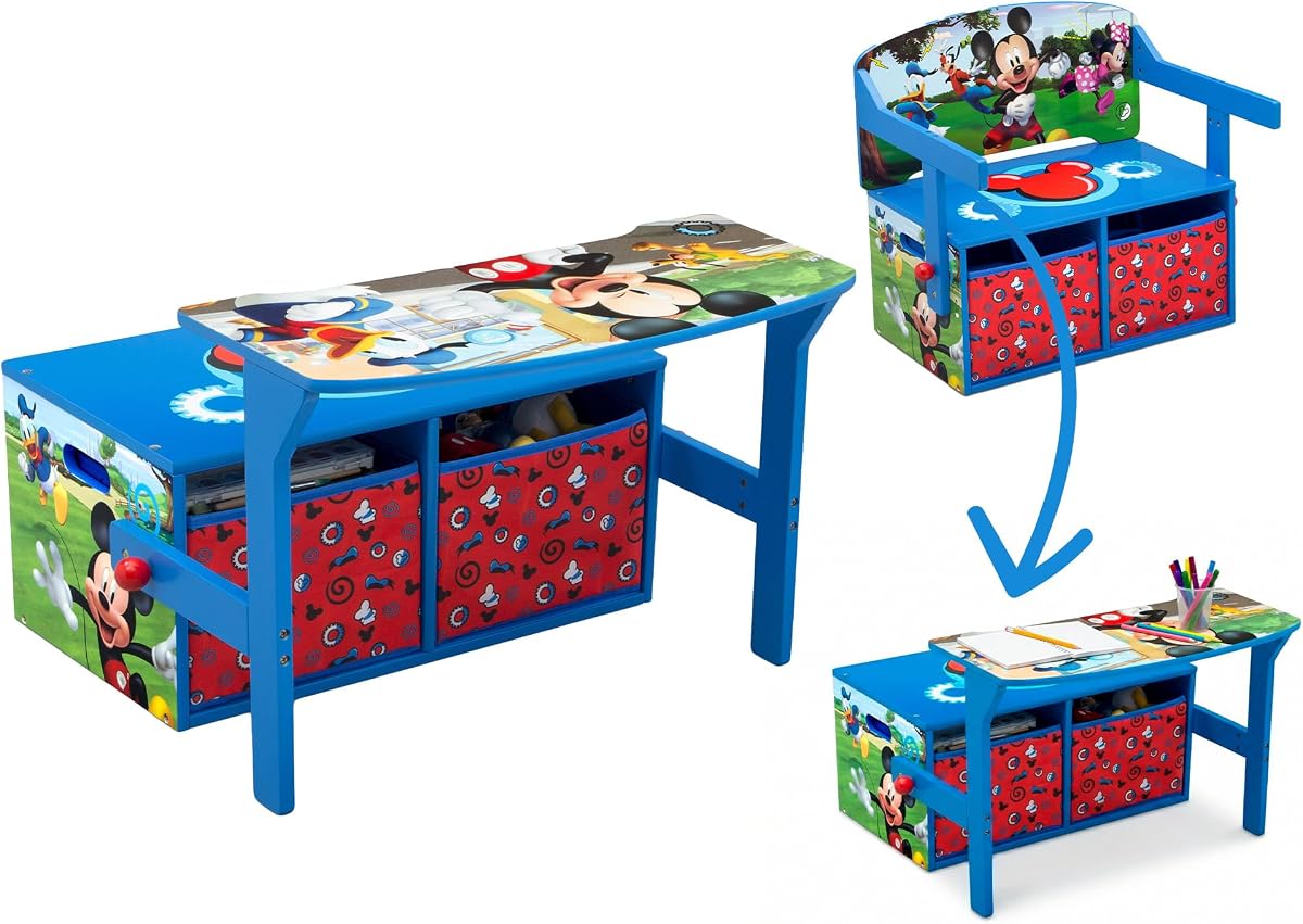 Delta Children Kids Convertible Activity Bench - Greenguard Gold Certified, Disney Mickey Mouse