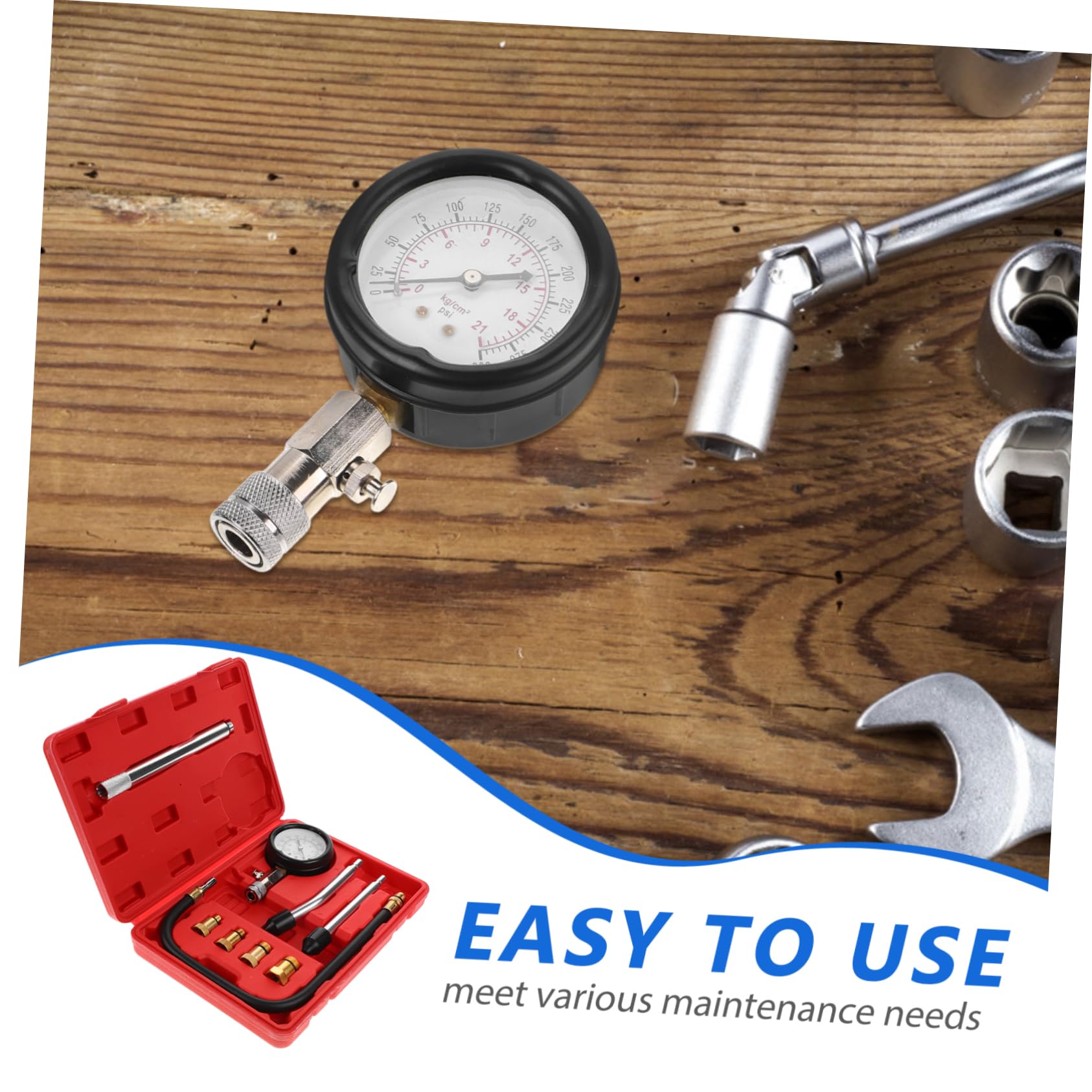 ULTECHNOVO 1ensemble Kit De Testeur De Compression De Cylindre Pour Voitures Et Outil De Diagnostic Précis Avec Manomètre Pour Entretien Moteur
