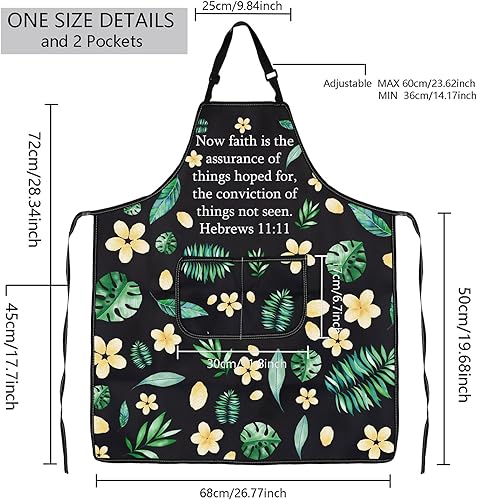 Miniatura 2 de MBMSO Delantal de cocina cristiano cristiano religioso para cocineros, delantal para hornear con bolsillos, versos de la Biblia, delantal espiritual