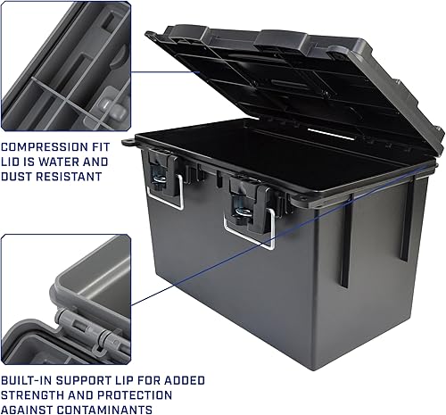 Miniatura 78 de Sheffield 12632 - Caja apilable para munición calibre .30, resiste al agua y al polvo, con cerradura y asa, para equipo de caza, suministros
