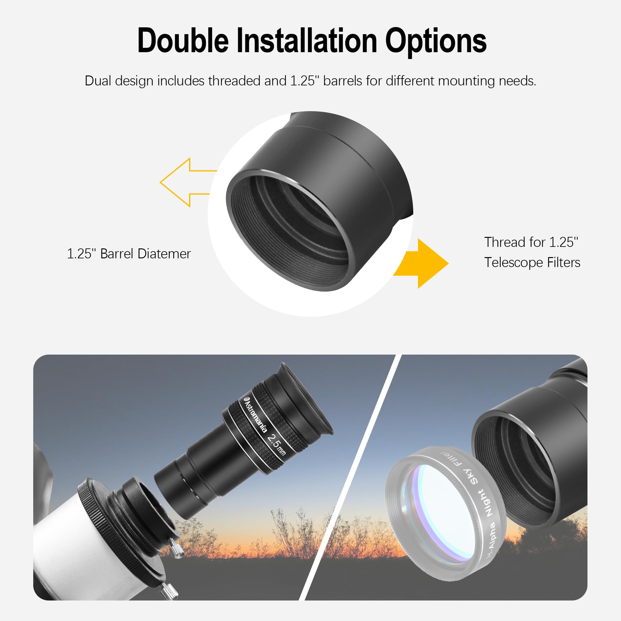 Amazon.com : Astromania Telescope Eyepiece 2.5mm, Wide Angle 58