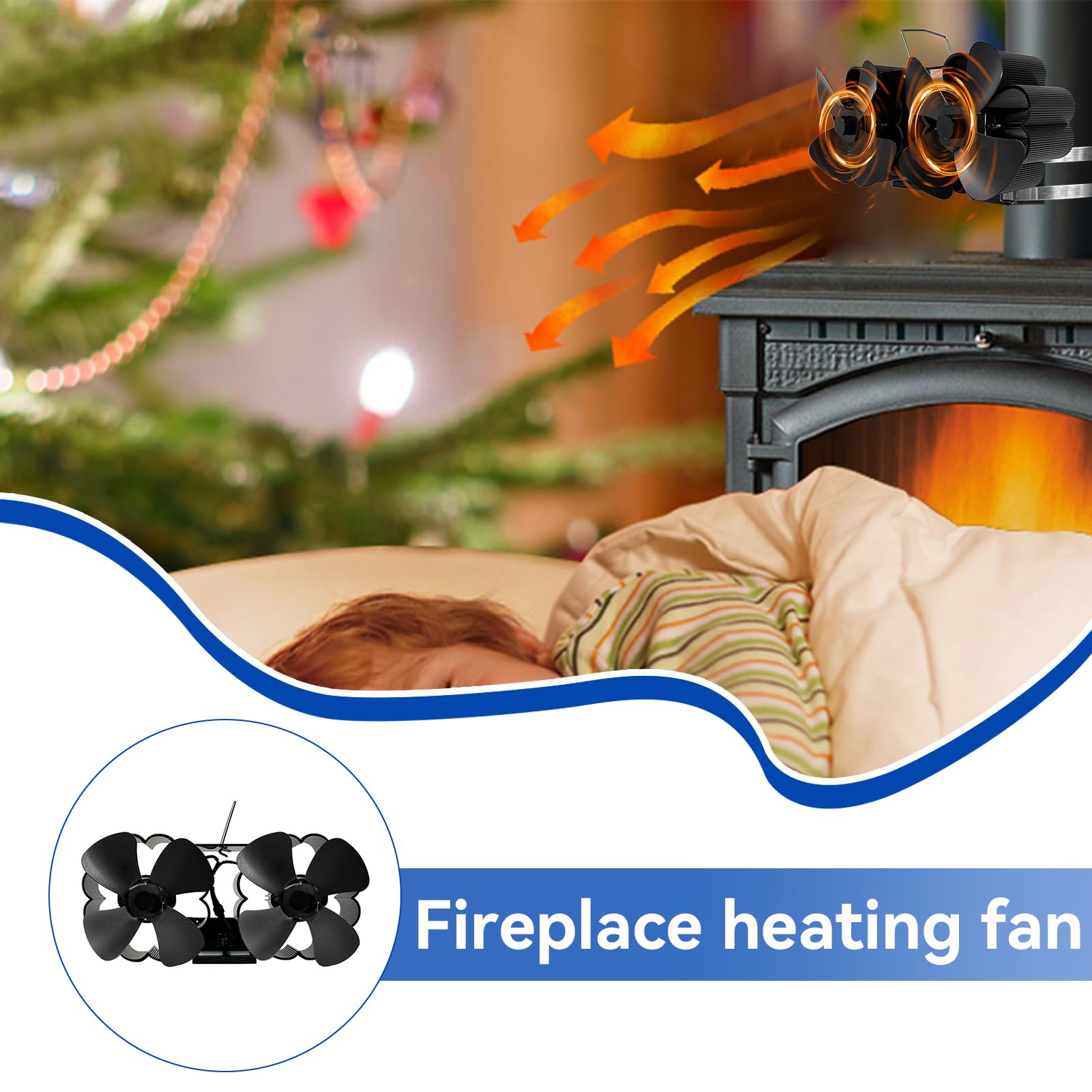Ventilatore Termoelettrico Per Stufa A Legna Basso Rumore, Protezione | Montaggio Parete Circolazione D'Aria Calda Per Stufe A Pellet, Legna, Carbone E Ca