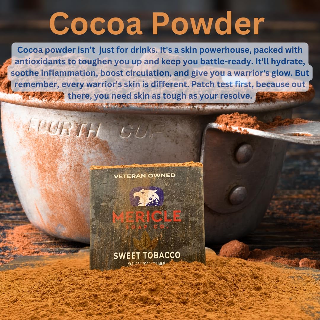 Amazon.com : Mericle Soap Co. Sweet Tobacco Natural 5oz Body Bar | Veteran  Owned | Traditional Cold Process Technology | Natural Ingredients | No  Harsh Chemicals | Exfoliating