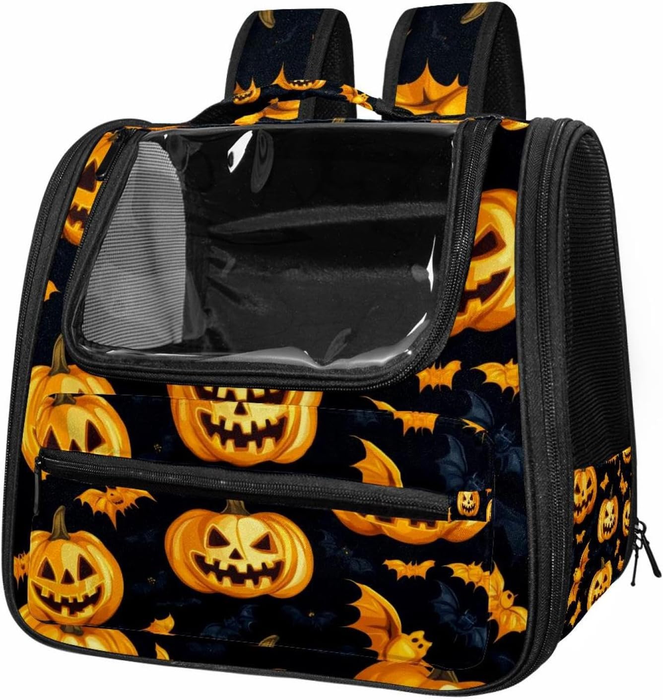 Portable Travel pet Backpack Carrier Hamster Bag Small Dog cat Carrier Breathable Hang Bag, Halloween