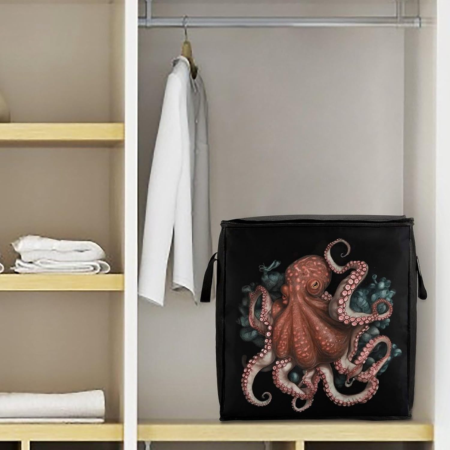 Octopus Intertwined Storage Bags Moving Bags Storage Bins | Comforter Storage Bag Reinforced Handles & Zippers Foldable Closet Organizers and Storage for Blanket Pillow Clothes