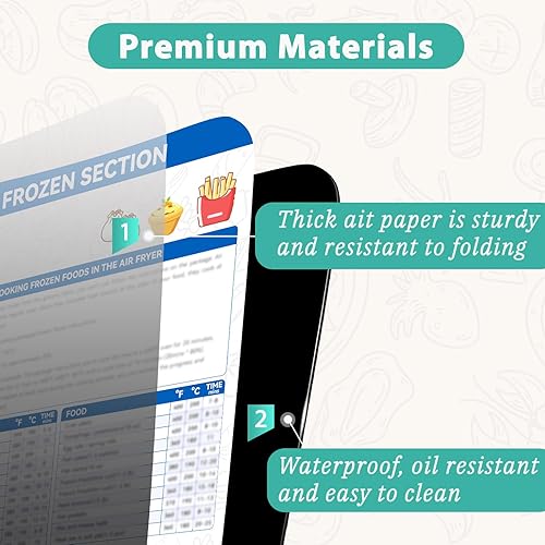 Miniatura 6 de Guía de cocina para freidora de aire de más de 270 alimentos, magnética, hoja de trucos para freidora de aire, folleto de guía de cocina, accesorios