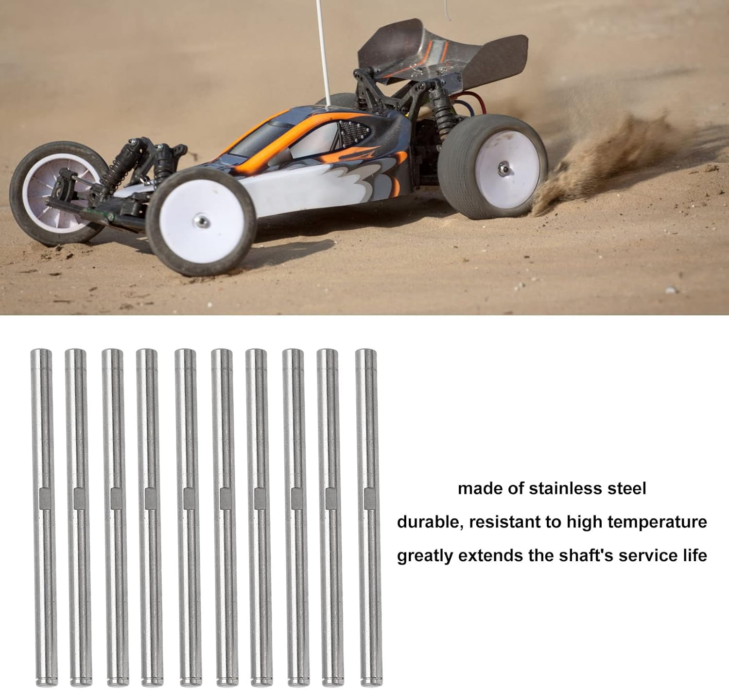 10 Pcs RC Motor Shaft 62mm Length 4mm Diameter Brushless Motor Axle Rod for Model Airplanes RC Boats Model Accessory, RC Shaft Rod RC Motor Shaft Brushless Motor Shaft RC Motor Axle RC Motor Repl