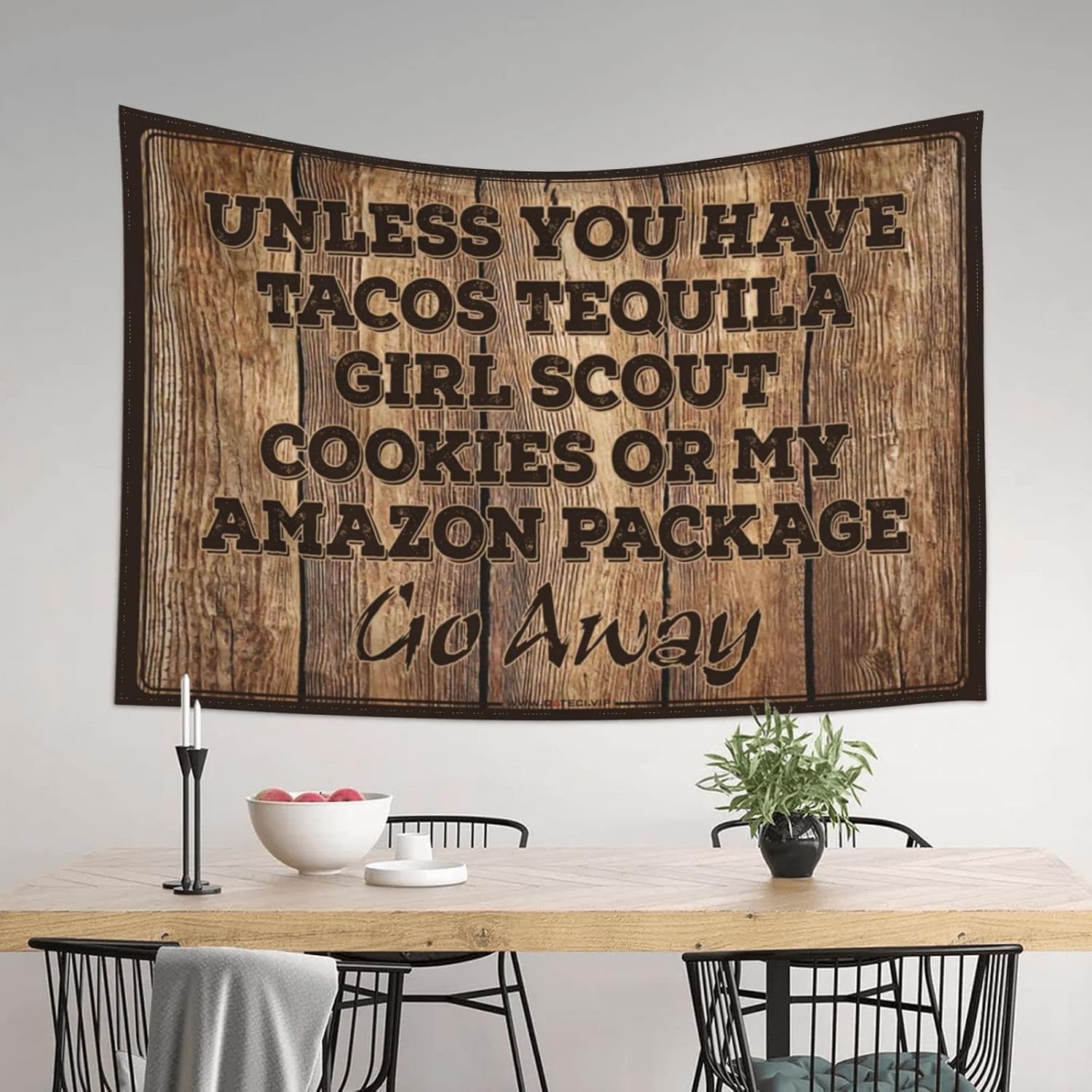 Man Cave Rules Unless You Have Tacos Tequila Girl Scout Cookies Or My Amazon Package Go Away Tapestry Coquette Room Decor Funny Bedroom Decor (Size : 100X150CM) image 3