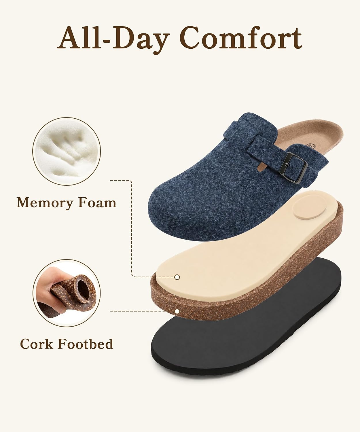  Genuine Suede Clogs for Women Men Comfort Cork Footbed Potato Shoes thumbnail