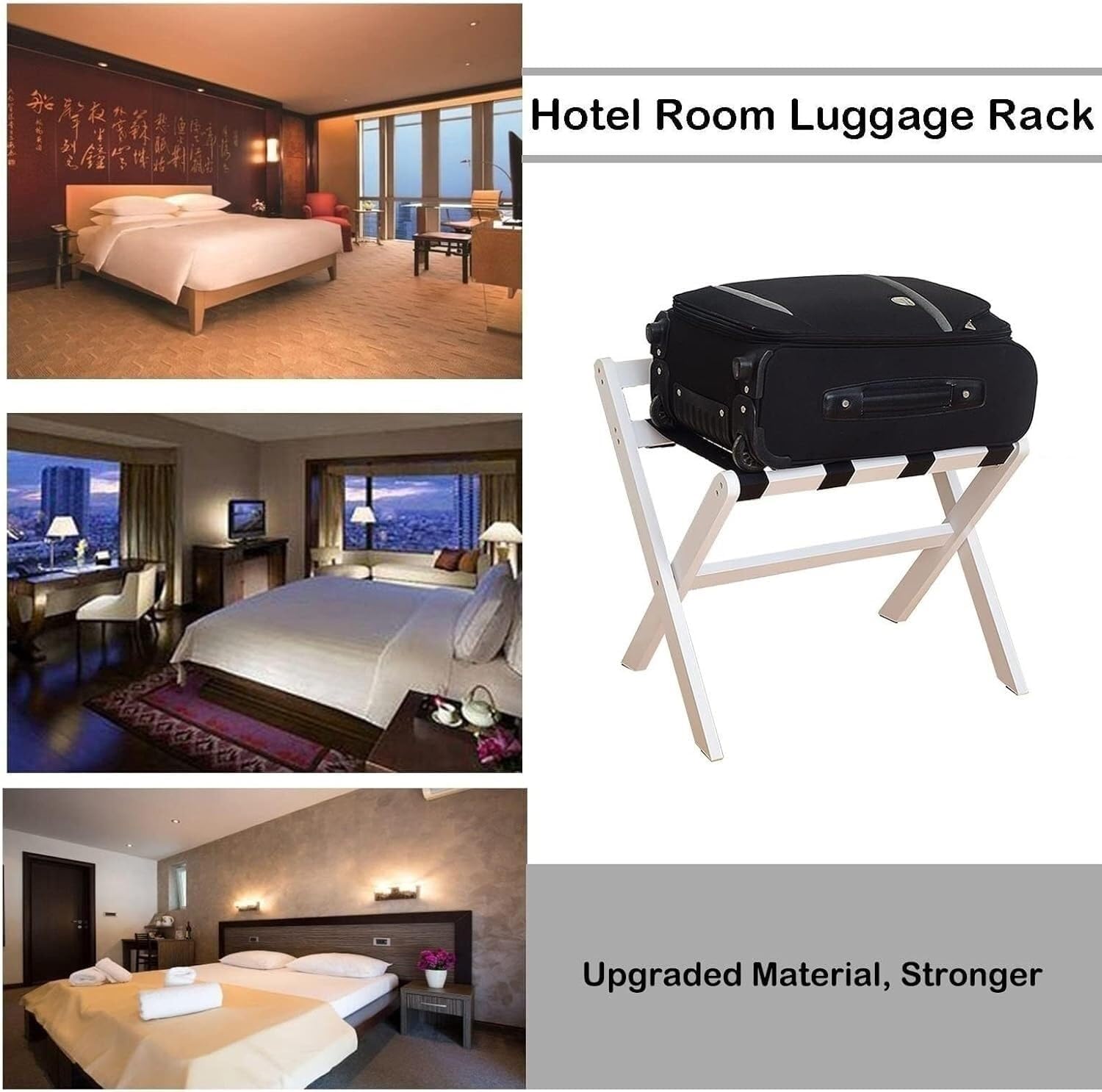 Luggage Rack Luggage Stand Rack - Suitcase Stand, Foldable Home Coat Rack, Hotel Solid Wood Luggage Rack Luggage Storage Rack(Red,2pcs)