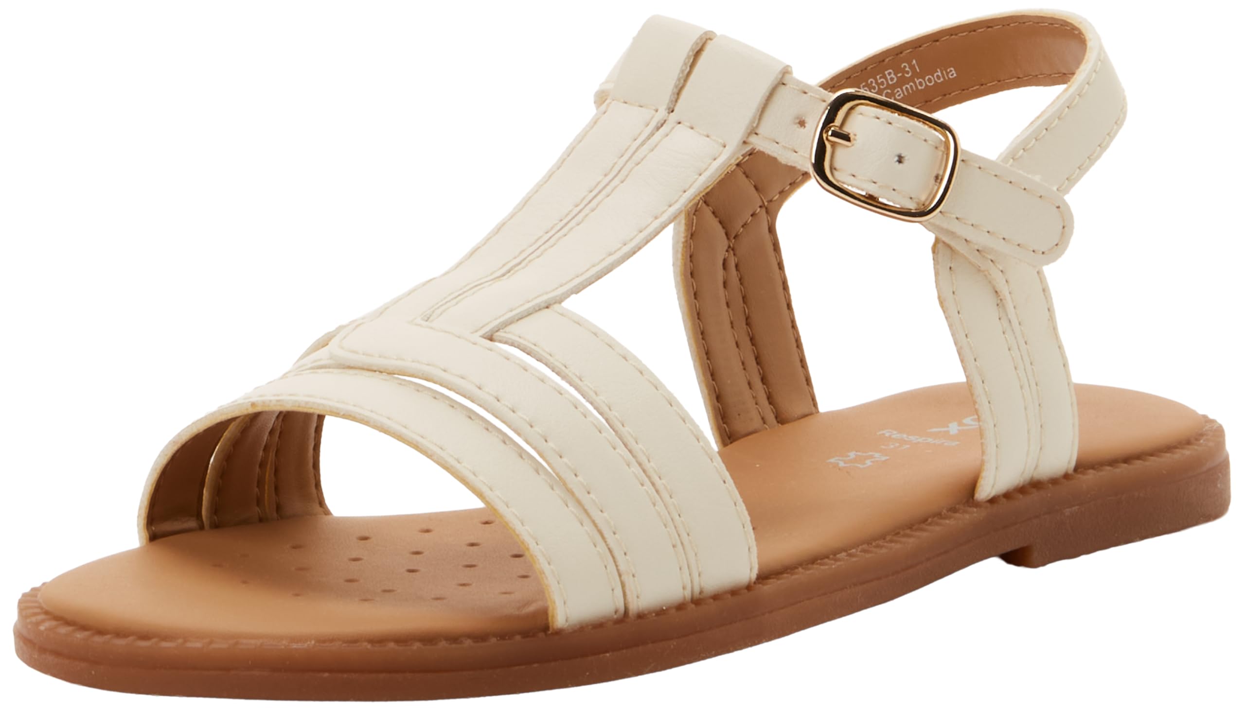 Geox J Karly Girl Sandal, LT Ivory, 31 EU