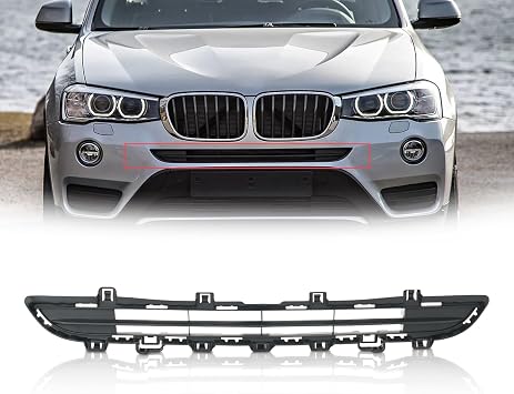 KARPAL Front Bumper Center Face Bar Grille Grill Compatible with 2015 2016 2017 BMW X3 Replaces 51117338493, BM1036161