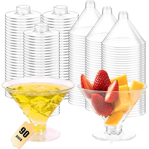 90 Pcs Plastic Martini Glasses Disposable 5oz Clear Cocktail Glasses. An Additional 10 Martini Glasses Will Be Sent for Possible Transportation Damage. Various Party Activities.