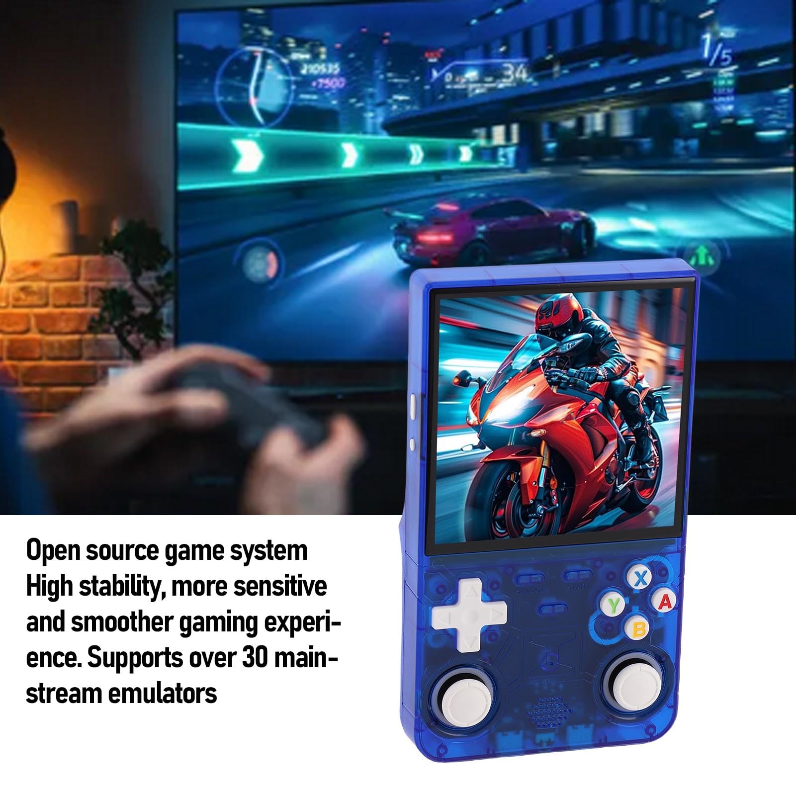 Leftwei Console di Gioco Tascabile Portatile con Coinvolgente Display con Risoluzione 720x720 e Doppi Joystick per Giochi retrò in Movimento (128G)