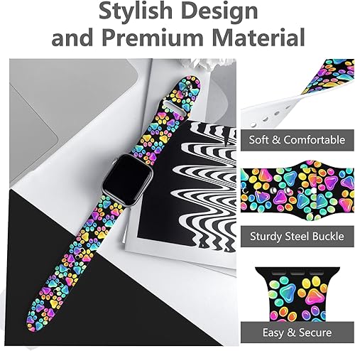Vista 93 de Holidays - Correa de reloj compatible con Apple Watch de 1.49, 1.57, 1.61, 1.65, 1.65 y 1.73 pulgadas, correa de reloj inteligente de silicona