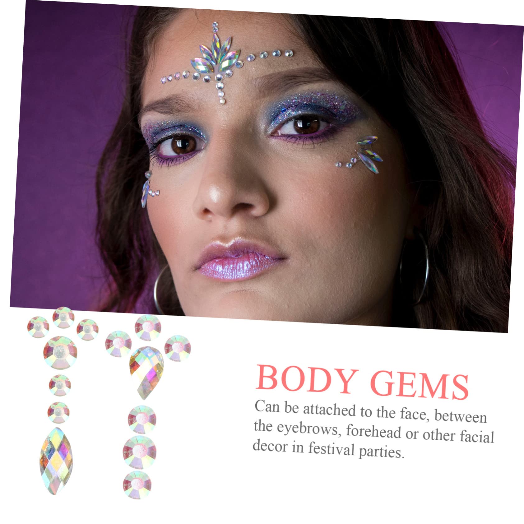 Beavorty 4 Set Di Gemme Per Il Trucco Adesivi Per Festival Gioielli Decorazioni Per Gli Occhi Gioielli Per Il Corpo Per Eventi 7 Fogli * 4