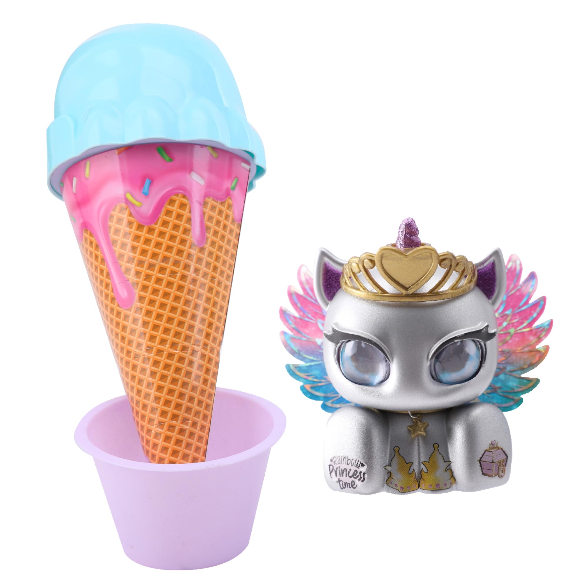 Bizak Ice Surprise Serie 3, Conos de Helado con Unicornios Ultra- Metalizados, con más de 8 sorpresas para Hacer unboxing y Descubrir, customizables y con Slime, (64261234-1)