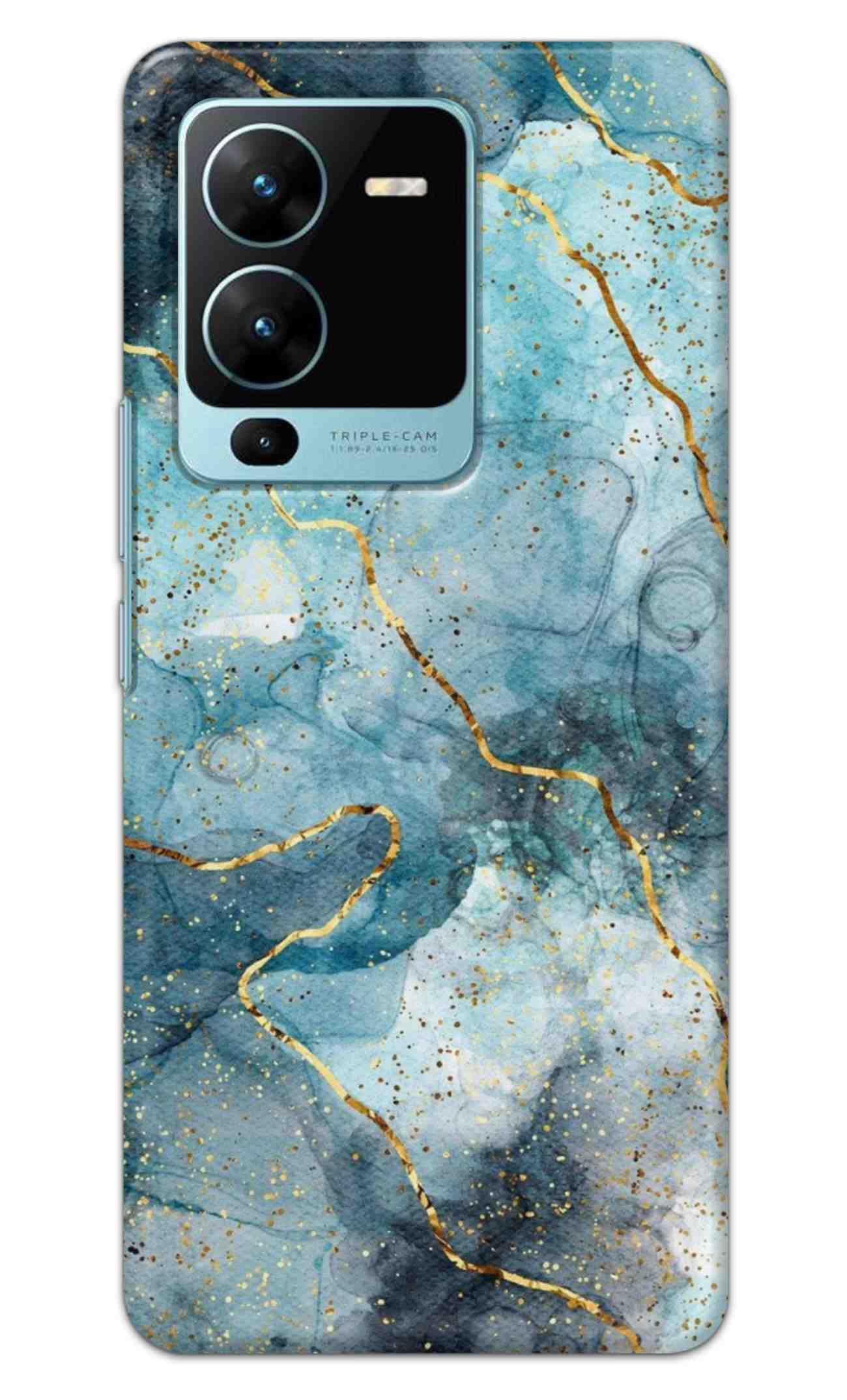 NDCOM for VIVO V25 PRO 5G Back Cover Blue Gold Illustrated Marble Printed Hard Case (B0CY8Q2HP1) Amazon Price History, Amazon Price Tracker