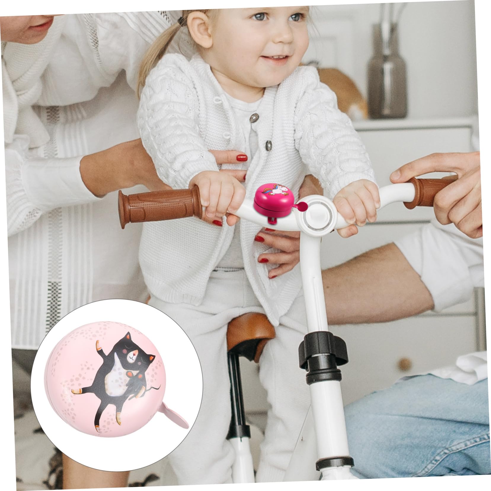 TOYANDONA Kleine Fahrradklingel für Katzenmuster Klangqualität zu Installieren für Roller und Dreiräder Wetterbeständig Zufällige Designs und Farben