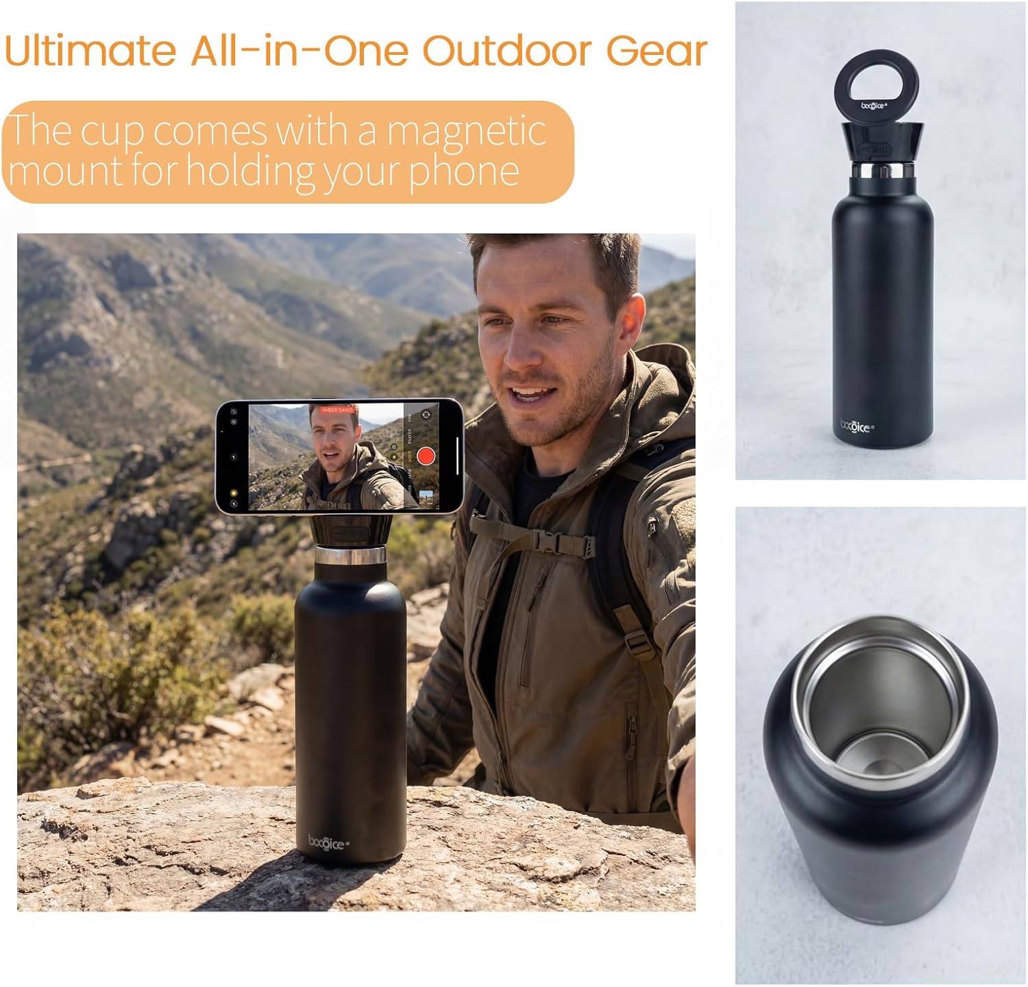 MagBottle Speaker: 4-in-1 World's Magnetic Thermos Speaker – Bluetooth Speaker 5.0, 550ml Insulated Food-Grade Bottle, True Wireless Stereo (TWS) Built-in, Type-C Port for Outdoor Travel Gym