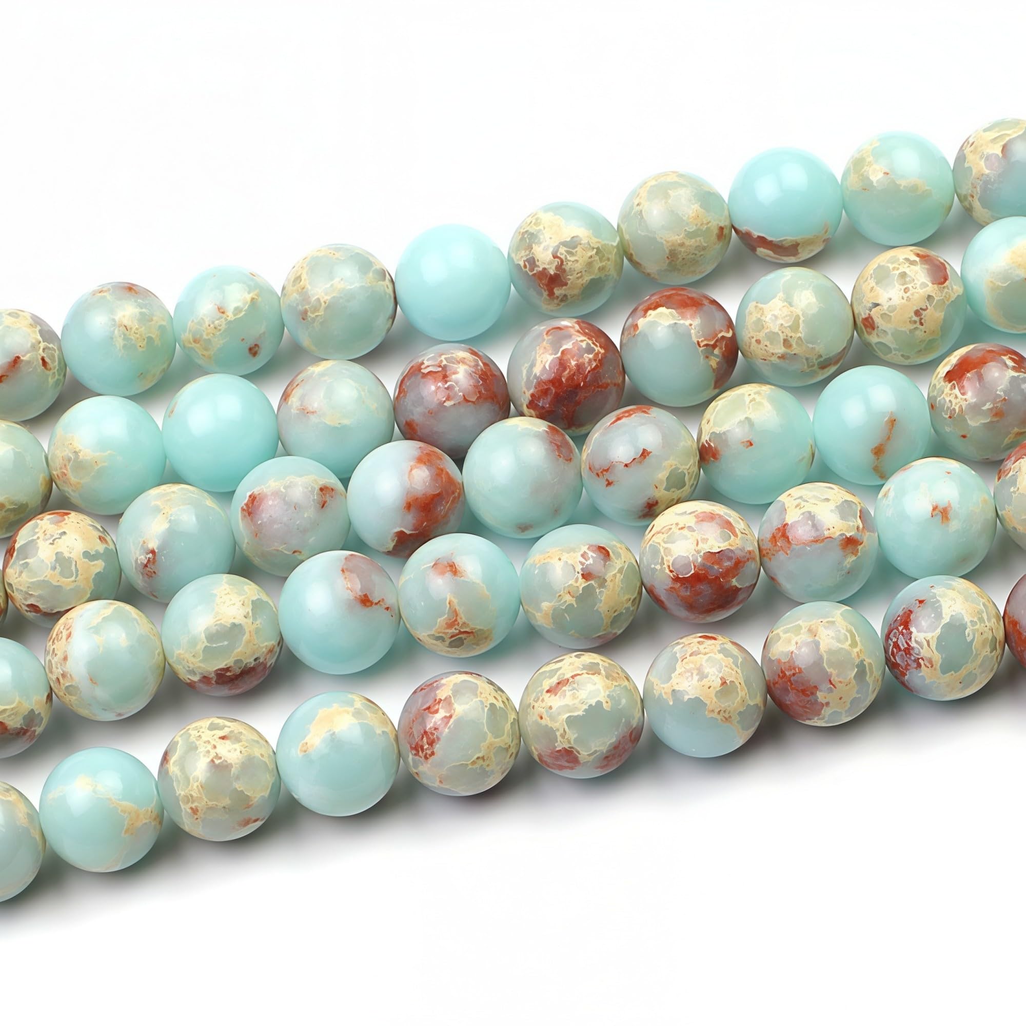 MJDCB 4mm 85 piezas Cuentas de Piedra Piel Serpiente Redondas Sueltas Piedras Semipreciosas Naturales para Hacer Joyas Pulseras Collares — view 4