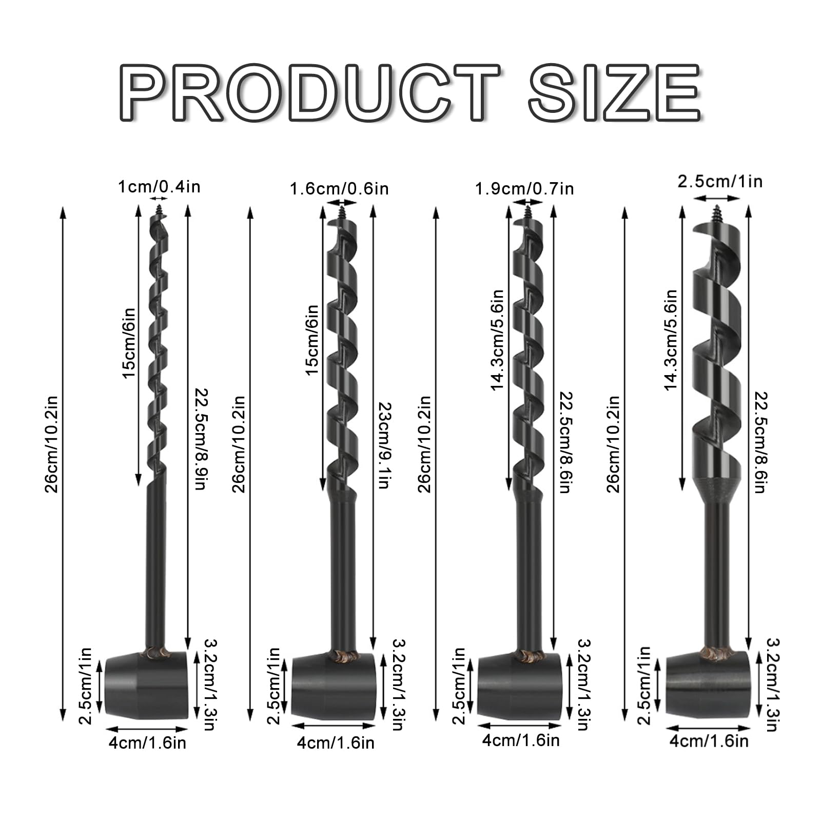 AUSTUFF Hand Auger Wood Drill, Scotch Eye Wood Auger Drill Bit for Bushcraft Backpack Camping, Outdoor - Image 2