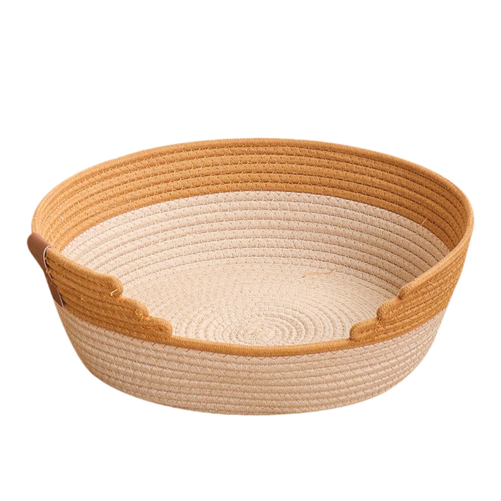 CoudarTitie Woven Cat Rope Pet House Basket Nesting Sleeping Bed Scratcher Puppy Cave Lightweight Breathable Flexible Suitable for Indoor Cats Dogs, XL