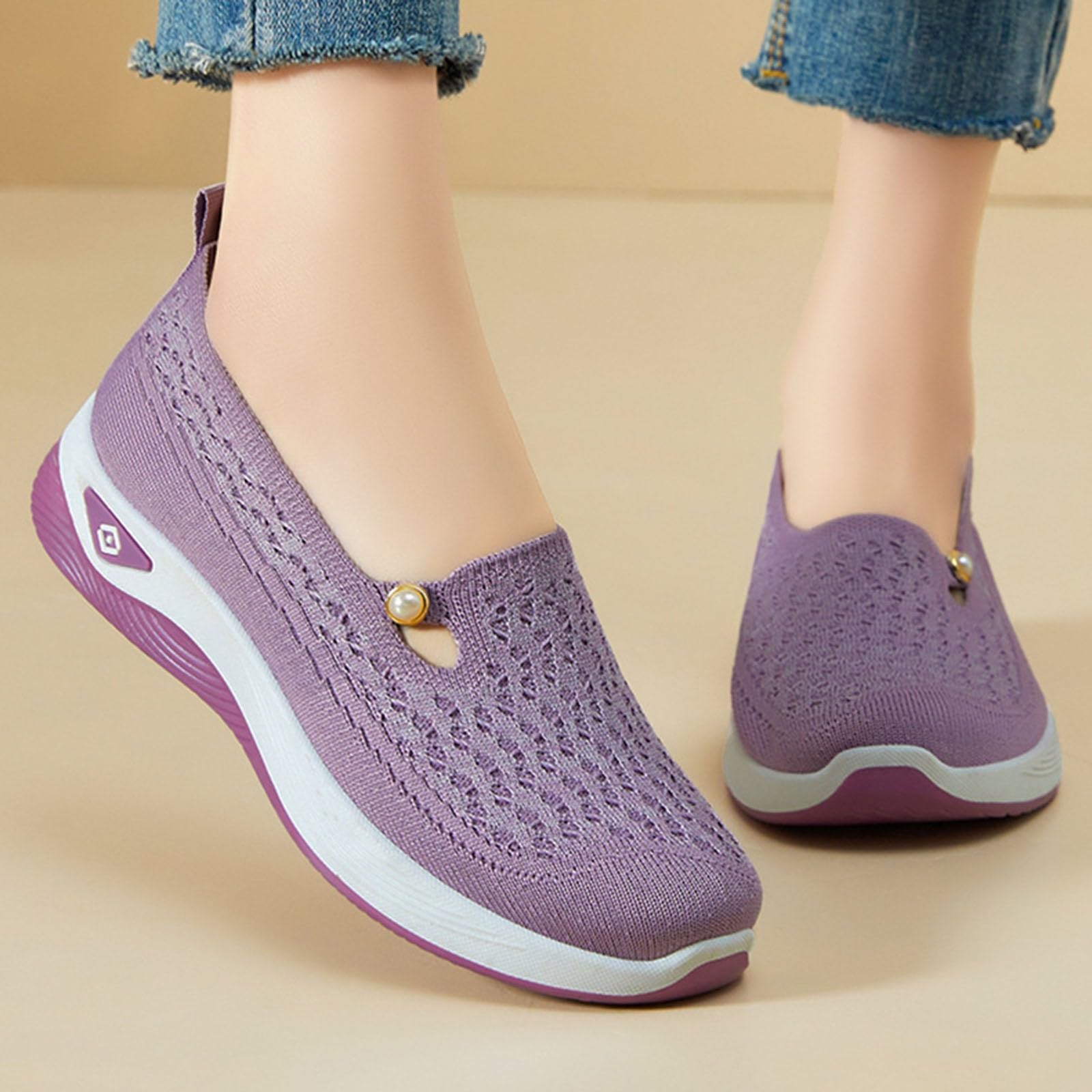 Generisch Zapatos Mujer Ancho K Mocasines - Zapatos para Correr Para Pie Ancho Orthopédico Ligero y Transpirable Entrenadores Cómodos Zapatillas de Deporte Zapatos de Caminar Zapatos de Caminar