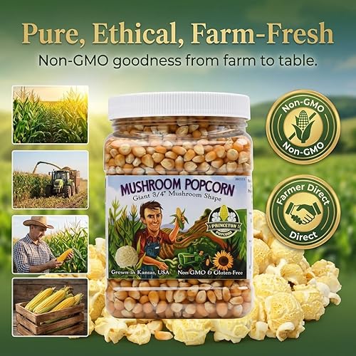 Miniatura 7 de Princeton Popcorn Signature Easy Pop™ Mushroom Popcorn Kernels – New 2026 Ultra-Premium Variety, Pops Large & Round, Easy-Popping with Fewer Hulls