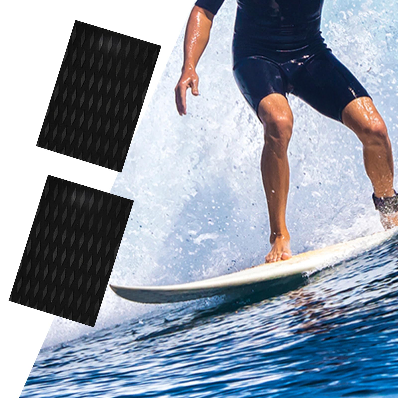 2 pezzi antiscivolo tavola da surf Skimboard trazione Pad schiuma Trimmable Deck Sheet Deck Grip Coda di coda di facile utilizzo antiscivolo Skimboard trazione Pad