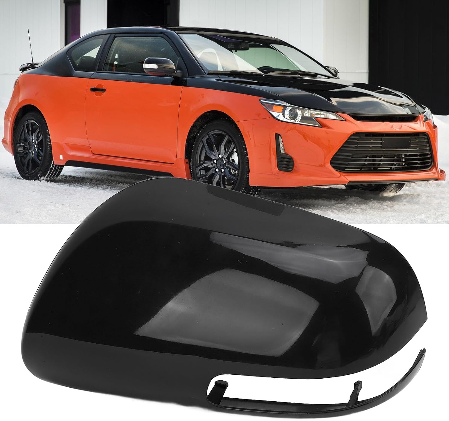 Side View Mirror Cover for tC 2011 to 2016, Auto Rearview Mirror Cover, Passenger/Driver Side Rear View Mirror Caps, Car Exterior Mirror Housing Replacement (Left)