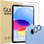 ProCase Protecteur d'écran pour iPad A16 2025 11th/10th 2022 Génération (11-inch/10.9), 2 Films de verre trempés avec 2 Protecteurs d'objectifs de caméra -Blue