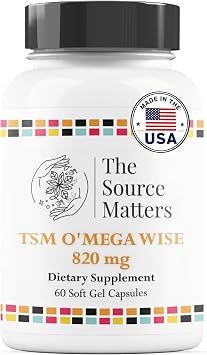 OMEGA Wise - 820mg High-Concentration Omega-3 Fish Oil with EPA, DHA, DPA for Cardiovascular, Brain, Joint, and Eye Health 60 Softgel Capsules