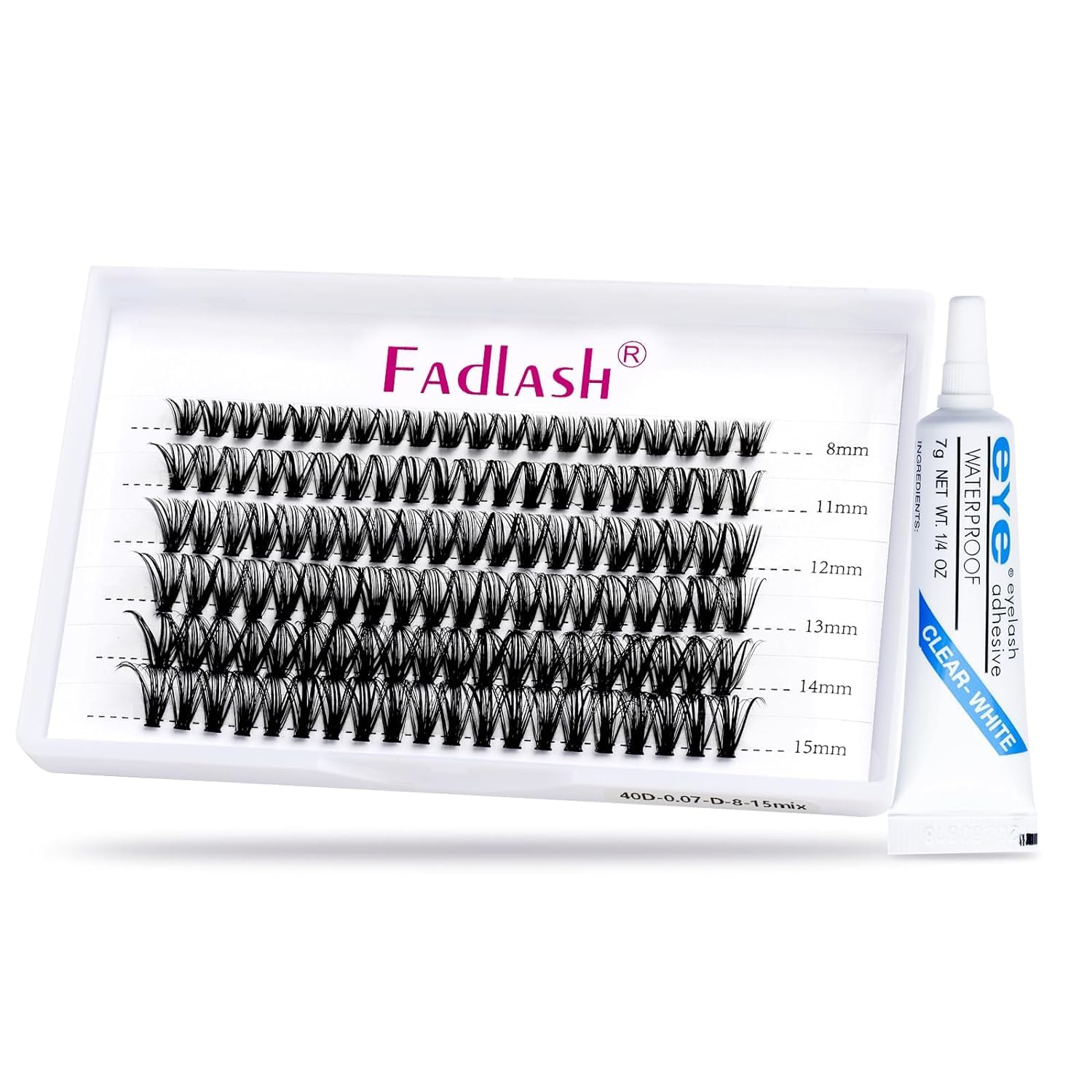 FADLASH Lash 120pcs 0.07mm D Curl 8-16mm 40D Mixed Trays Customizable DIY Eyelash Extensions for Beginners — view 136