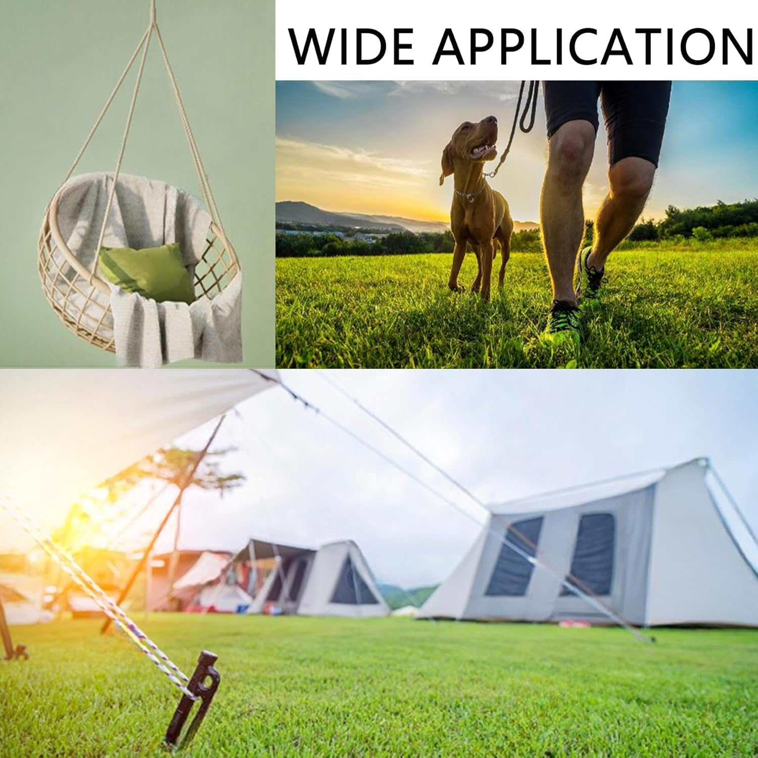 3/8 in Double Braid Polyester Rigging Ropes 200 FT Tree Ropes Arborist Pulling Polyester Nylon Rope Bull Rigging Rope for Tree Work Swings Arborists Gardening