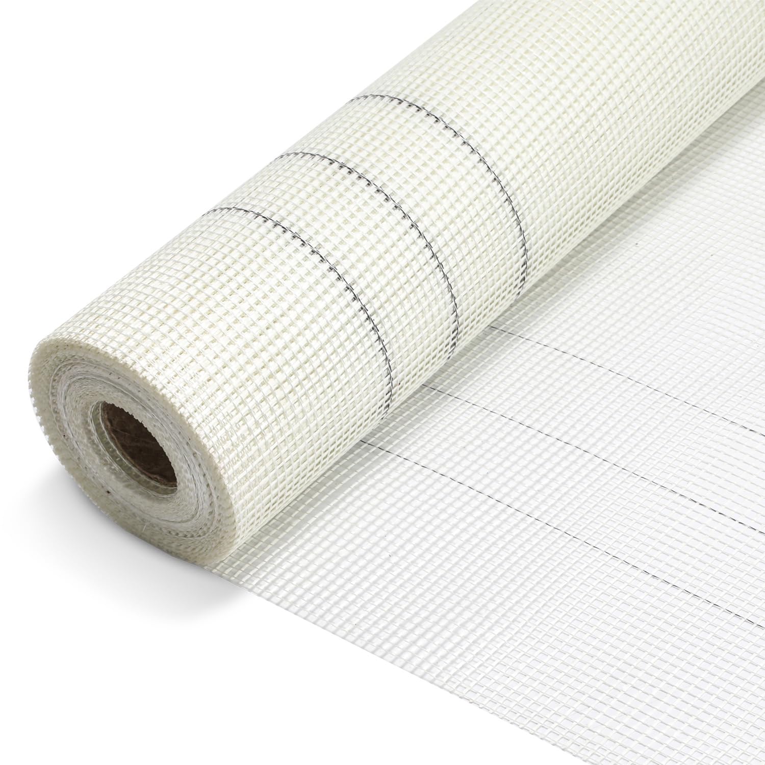 Armierungsgewebe 160 g/m² 1 x 50 m, 4 x 4 mm Glasfasergewebe für Innen- und Außenputz, Putzgewebe für Fassade und WDVS, alkalibeständiges Armierungsgitter, Weiß