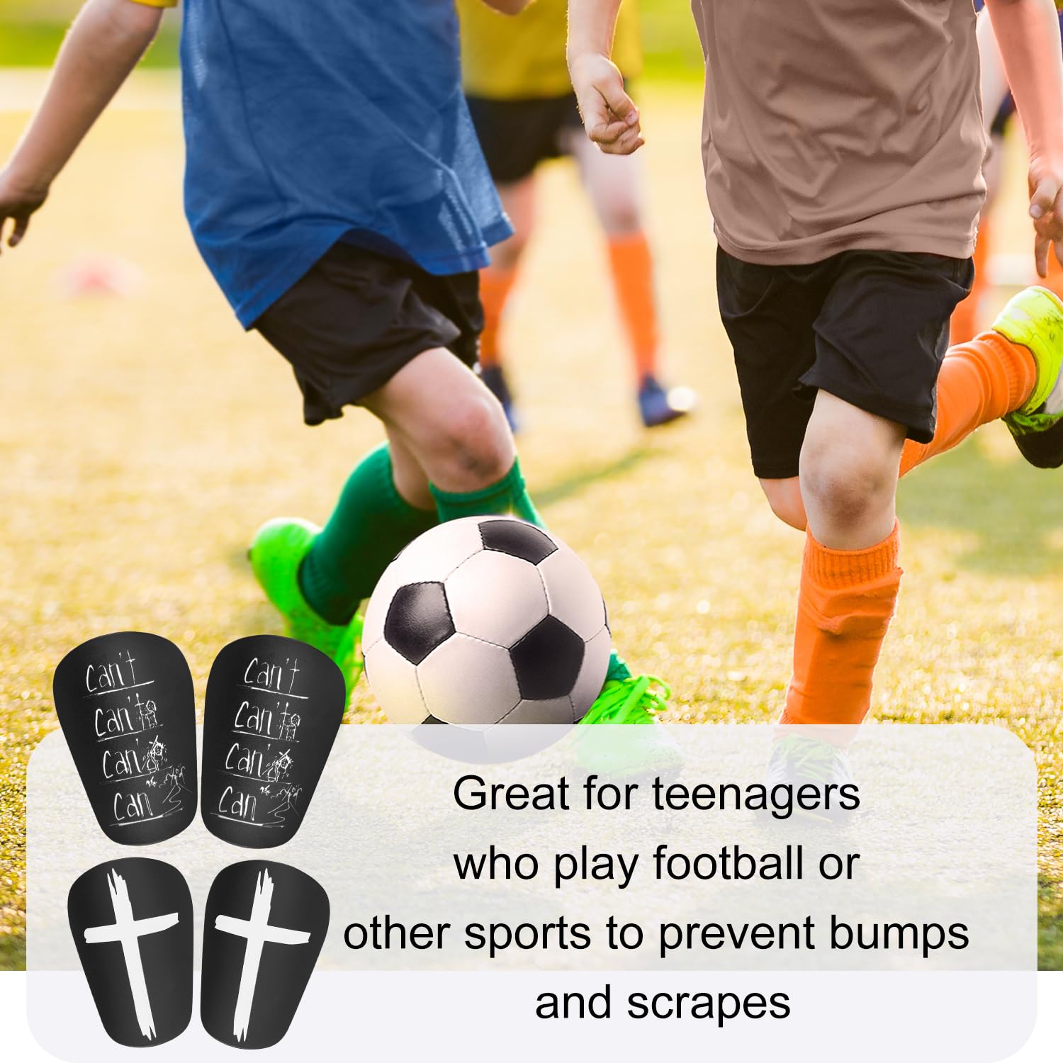 2 Paia Mini Parastinchi da Calcio, 8x5cm Stile Croce e Lettera Parastinchi Extra Piccoli Parastinchi da Calcio Equipaggiamento Protettivo per Adolescenti Adulti Ragazzi Ragazze