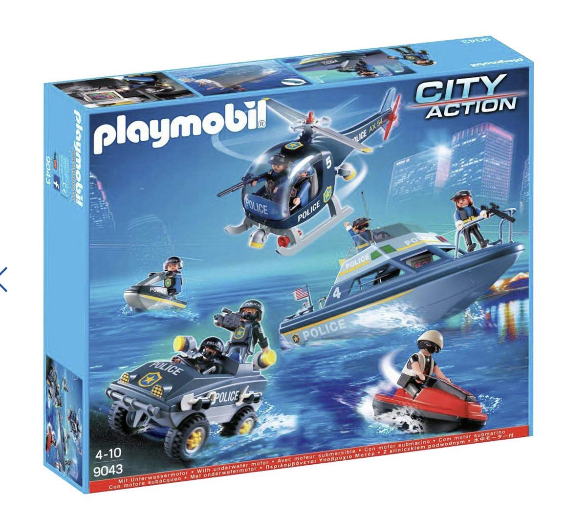 playmobil police van and boat