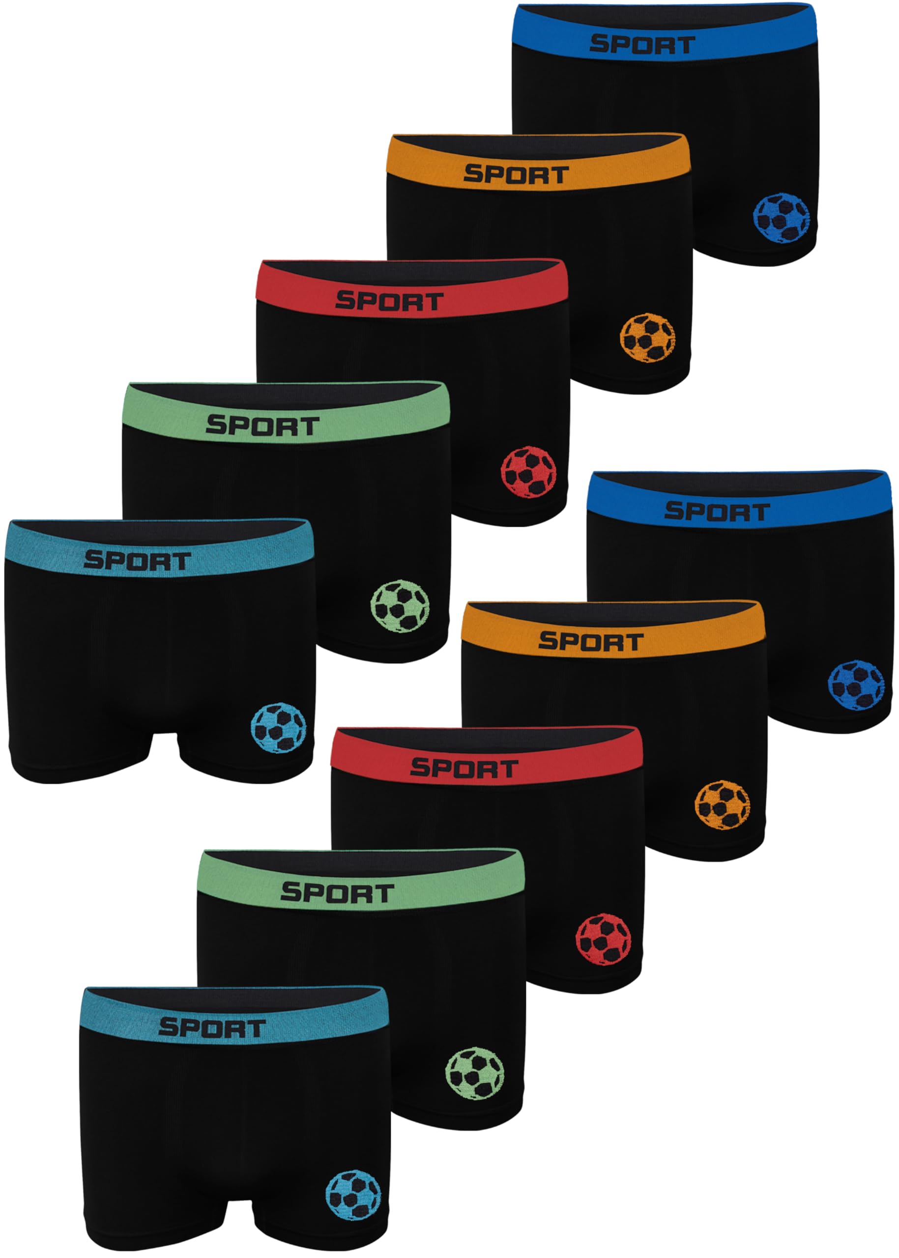 LOREZA ® 10 Garçons Boxers en Microfibre sous-vêtements Caleçons sans Couture 10-16 Ans