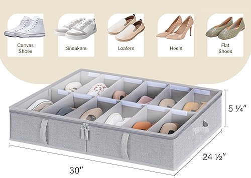 Miniatura 3 de StorageWorks Paquete de 2 contenedores de almacenamiento debajo de la cama con 2 contenedores para zapatos debajo de la cama