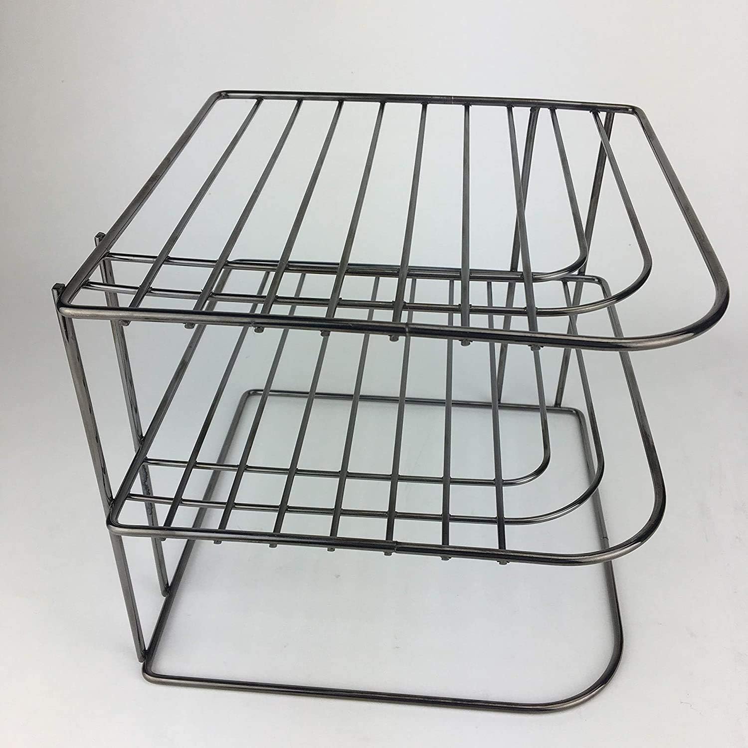 DecorRack 2 Kitchen Corner Shelves, Countertop and Cabinet Organizer, Heavy Duty Metal Corner Rack, 3-Tier, Wire Storage Helper Shelf for Counter Top, Cupboards and Pantry, 9 x 9 x 8 inch (2 Pack)